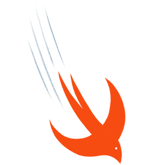 A Swift programnyelvet jelképez? madár repül be a keretbe