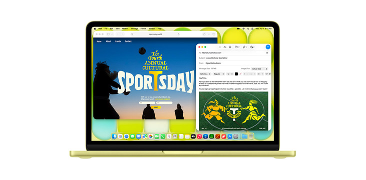 14 tuuman MacBook Prossa esittelyss? appeja, kuten Microsoft PowerPoint, Viestit ja Pages.