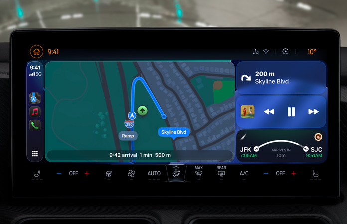 汽車內(nèi)的 CarPlay 展示全新設(shè)計