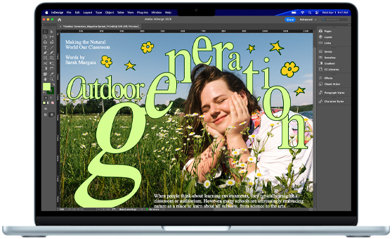 Egy Adobe InDesign-projektet megjelenít? MacBook Air
