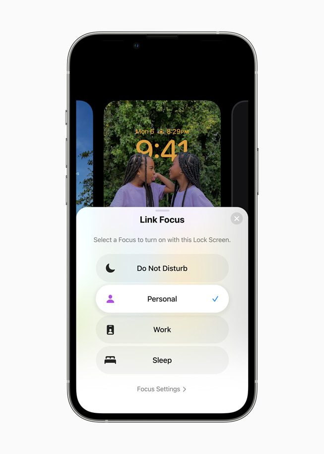 Fokusfunktionen Personlig vises p? iPhone?13?Pro.