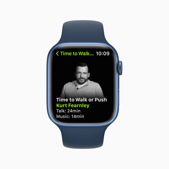 En Apple?Watch-skjerm viser en Tid for en tur-?kt i Apple?Fitness+.