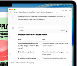 Ecranul unui MacBook Air ce arat? Instrumente de scris Apple Intelligence cu care sunt create cartona?e de prezentare despre micro ?i macro economie