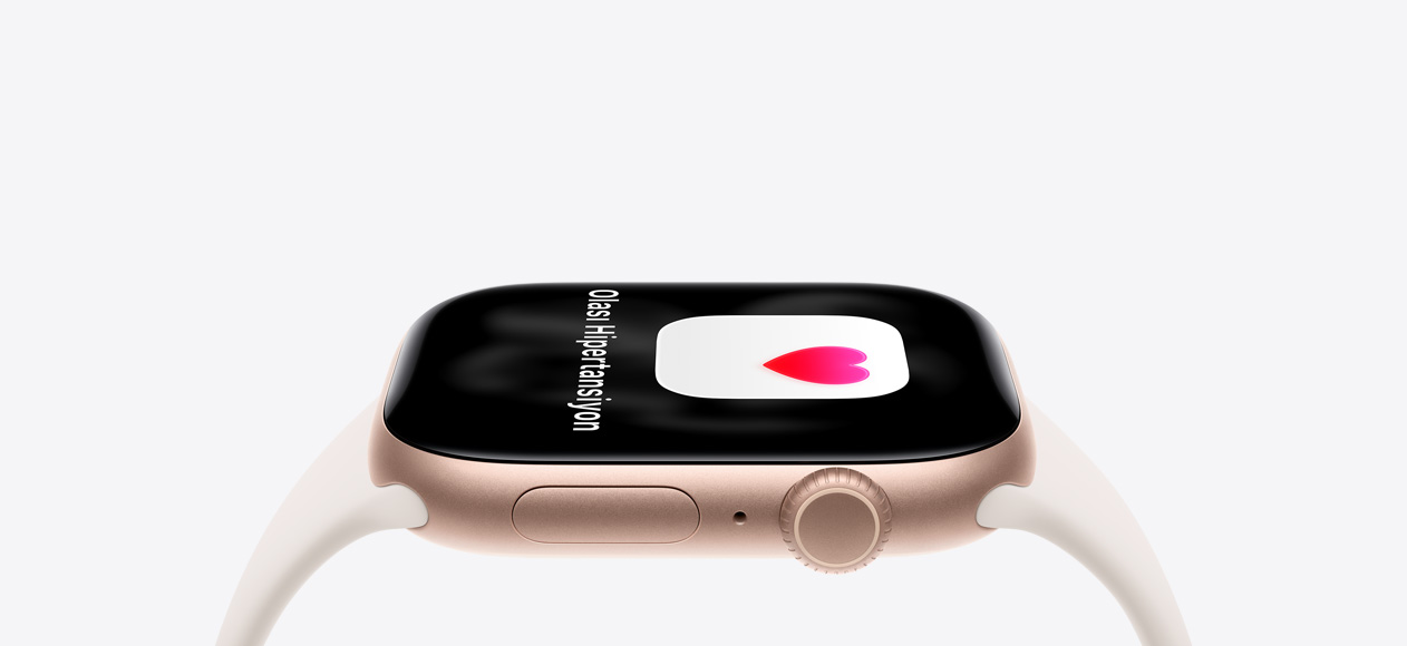 Apple Watch Series 11, roze alt?n rengi, alüminyum kasa, uyku skoru, sa? d?? g?rünüm, Digital Crown, mikrofon, yan dü?me, y?ld?z ????? renk Spor Kordon.