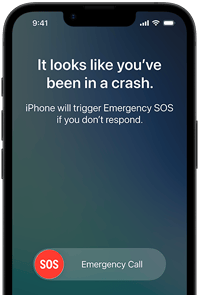 iPhone 17e, вид спереду, заокруглен? кути, використову?ться функц?я ?Виявлення авар?й?