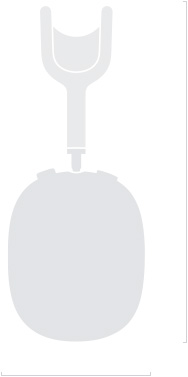 Ilustra?ie siluet? a AirPods Max 2, exterior lateral, adancime de 83,4 mm, ?n?l?ime de 187,3 mm