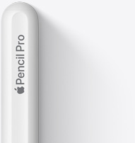 Apple Pencil Pro ülaosa on kujutatud ümara otsa, Apple'i logo ja s?nadega ?Pencil Pro“.