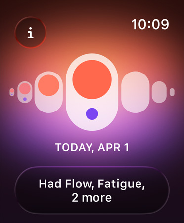 Σελ?δα Καταγραφ? Κ?κλου στο app Υγε?α, το ημερολ?γιο δε?χνει το στ?διο του ?μμηνου κ?κλου, ελαφρι? ρο?