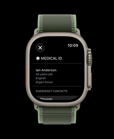 Apple Watch Ultra 3, φυσικ? χρ?μα, κ?σα απ? τιτ?νιο, οθ?νη Ιατρικο? ID, λουρ?κι Trail Loop, πρ?σινο/ν?ον χρ?μα