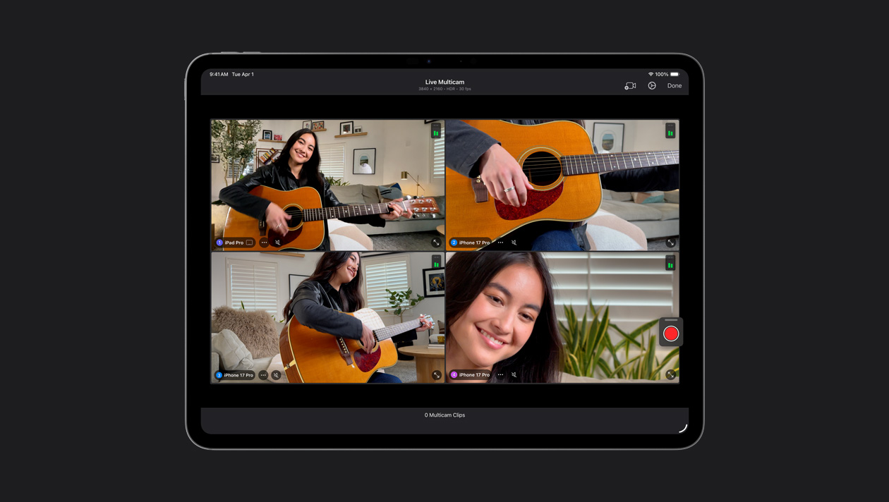 ?????? iPad Pro ???? 13 ???? ???? Live Multicam ???????????????????????? 4 ??? ?????????????????????????????????????????????????????? iPad Pro ??? iPhone 17 Pro
