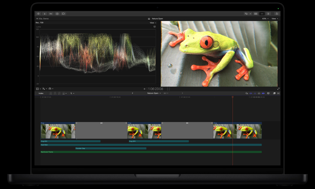 MacBook Pro ???? 16 ????, ?????????????? Final Cut Pro, ??????????????????????????????