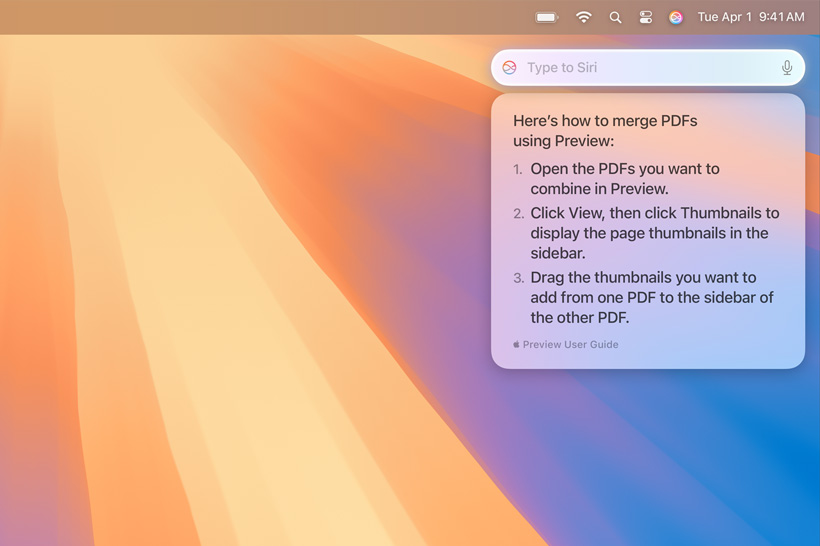 ????? ?????? ?? Siri ?? ??????? ??? ????????? ???? ???? ??? ??? ??????? PDFs ??????.