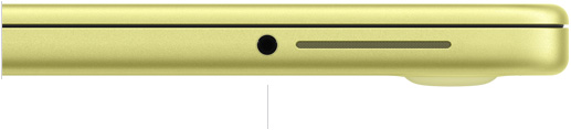 MacBook Neo 13 pouces avec A18 Pro, fermé, c?té droit, montrant la prise casque 3,5 mm
